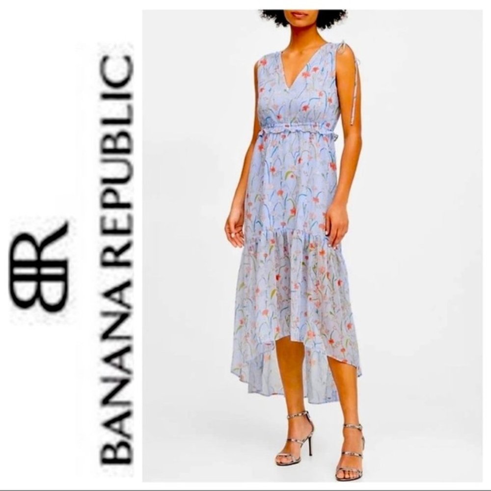 Banana Republic Floral Ruched Maxi Dress